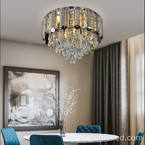 Lustres modernos de cristal de luxo com luzes pendentes